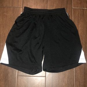 Black with white stripe side athletic boys shorts
